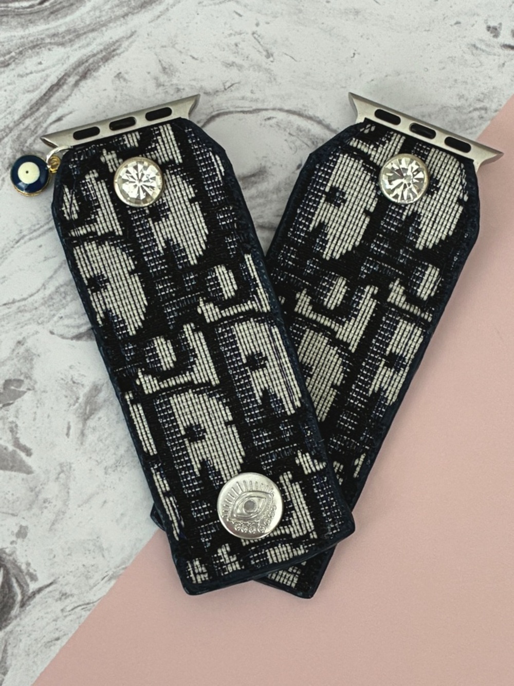 Watching Me Creations Authentic Upcycled Navy Dior Apple Watch Band - Size 4 - Picture 6 of 6